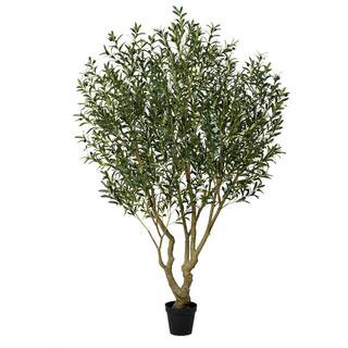 DR.Planzen 8 ft. Artificial Olive Tree-Faux Silk Plant Fake Tree for Home Office Decor Indoor\Out... | The Home Depot