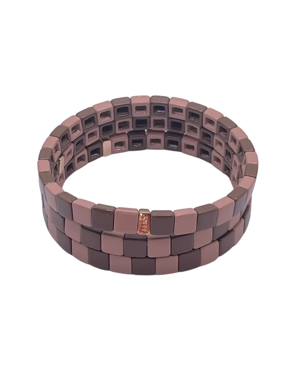 Latte Mini Checker Bracelet | La Lumiere NY
