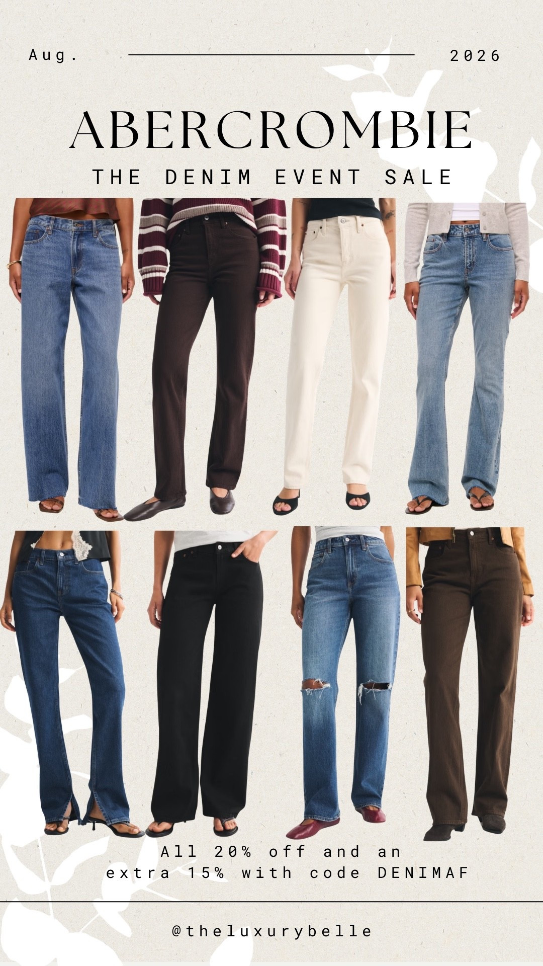 Abercrombie-the denim event! The best jeans are on sale right now for 20% off with an additional 15% off with code DENIMAF

#abercrombie

#LTKootd #LTKSeasonal #LTKSaleAlert