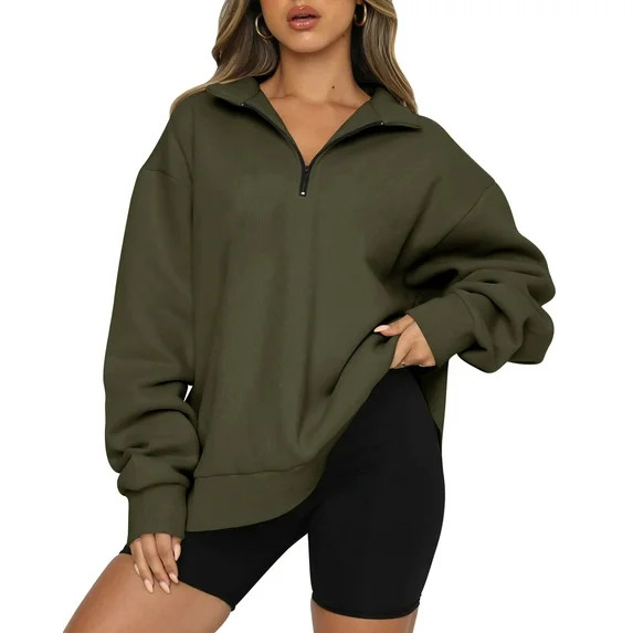 SUNBS Womens Oversized Sweatshirts Half Zip Pullover Fall Fashion Quarter Zip Hoodies Long Sleeve... | Walmart (US)