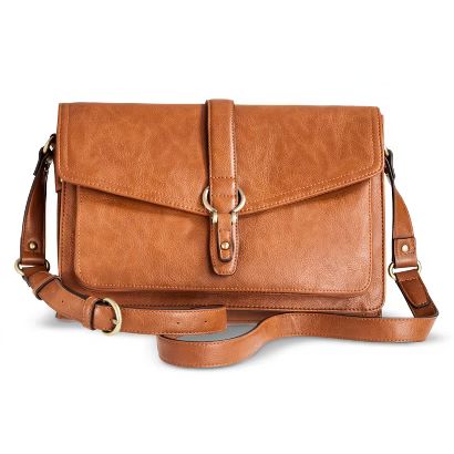 Women's Crossbody Handbag with Magnetic Flap Closure - Cognac | Target