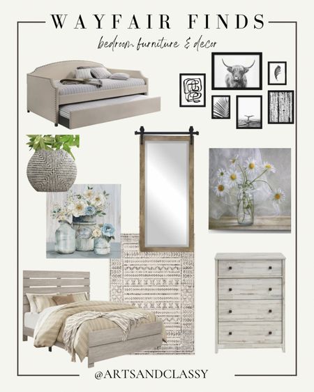 Bedroom inspiration from Wayfair with all the farmhouse vibes! From bedroom furniture to home decor finds to create a dreamy oasis. 

#LTKhome #LTKFind #LTKsalealert