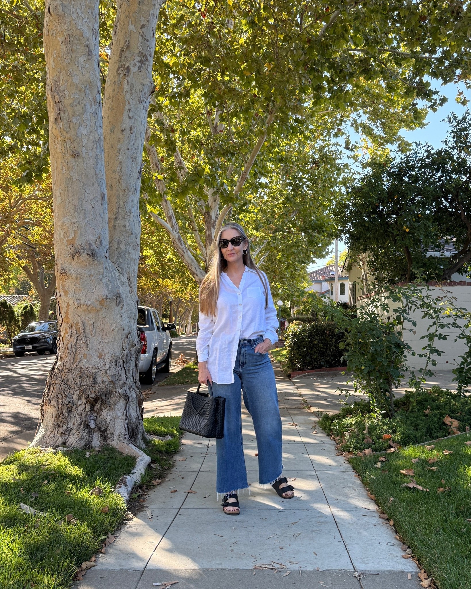What I wore to run errands on a hot day in September. #summerootd #septemberootd #casualootd #Birkenstocks #widelegjeans

#LTKSeasonal #LTKOver40 #LTKMidsize