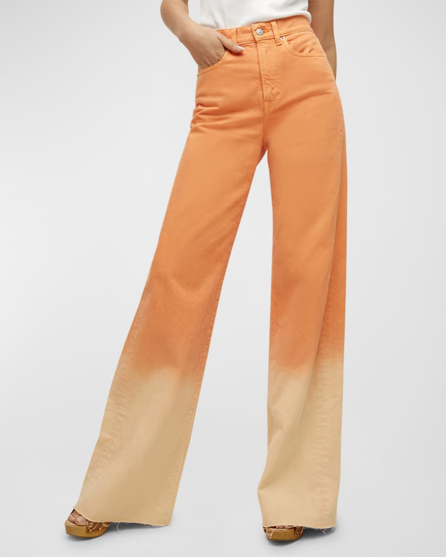 Veronica Beard Jeans Taylor Wide-Leg Ombre Jeans | Neiman Marcus