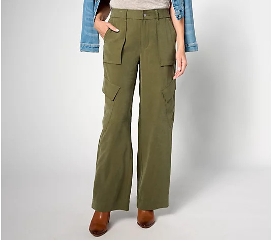 Peace Love World Petite Soft Twill Utility Pant - QVC.com | QVC