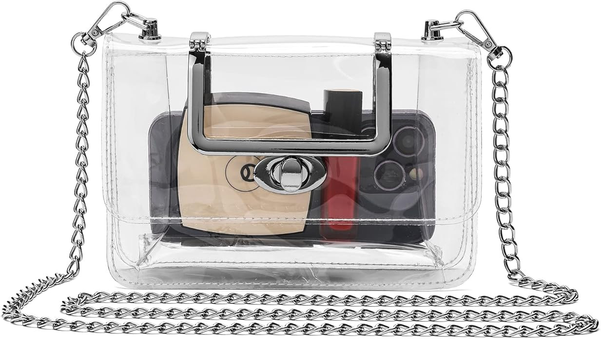 Small Clear Purse Stadium Approved for Women,Cute Clear Crossbody Bag for Sports Event,Concert,Ga... | Amazon (US)