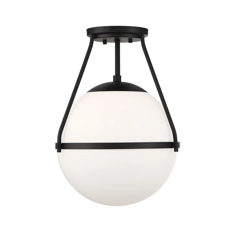 Amirah 1 - Light 13'' Simple Globe Semi Flush Mount | Wayfair North America
