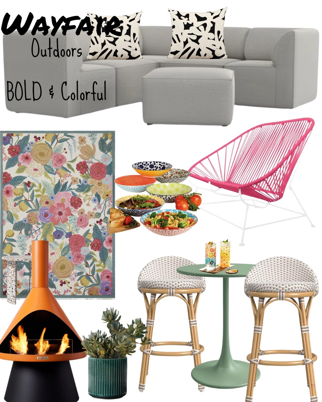 Love me some BOLD and colorful decor.  Summer is almost here and Wayfair has all the goods.  Check out this backyard!  Easy to follow to create your own bold and colorful set up  

#LTKHome #LTKSeasonal