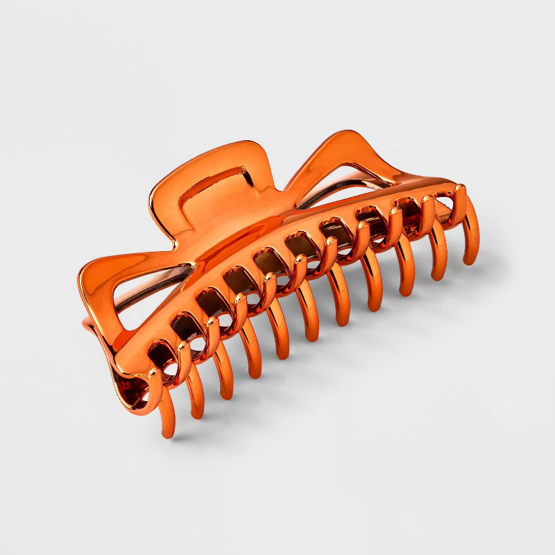 Jumbo Chrome Claw Hair Clip - Wild Fable™ Coral Orange | Target