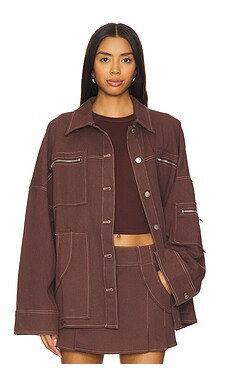 BY.DYLN Avant Jacket in Chocolate from Revolve.com | Revolve Clothing (Global)