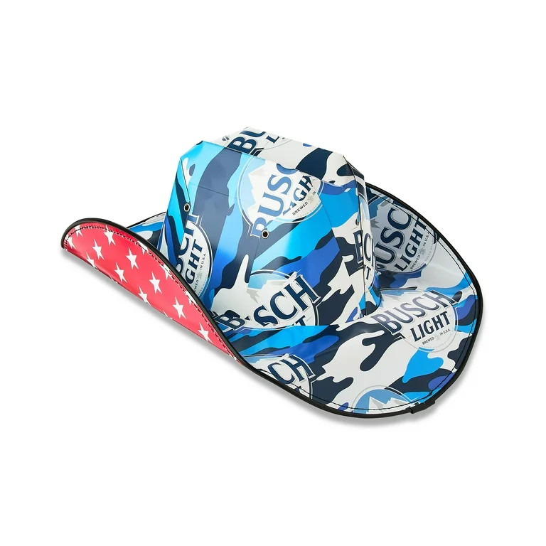4th of July Busch Light Beer Camo Cardboard Cowboy Hat in Blue, Adult Unisex Cowboy Hat, OSFM | Walmart (US)
