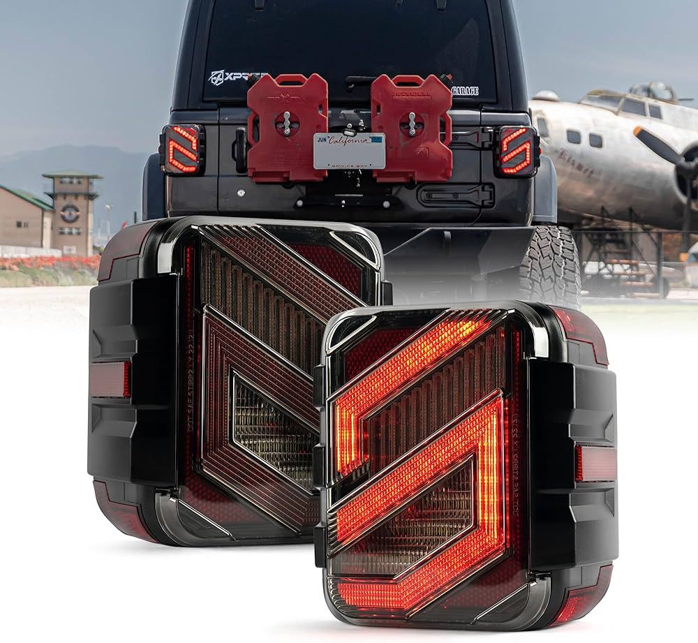 Xprite LED Tail Lights Compatible with Jeep Wrangler JL JLU 2018-2022 - Sport/Sahara/Rubicon, Rea... | Amazon (US)