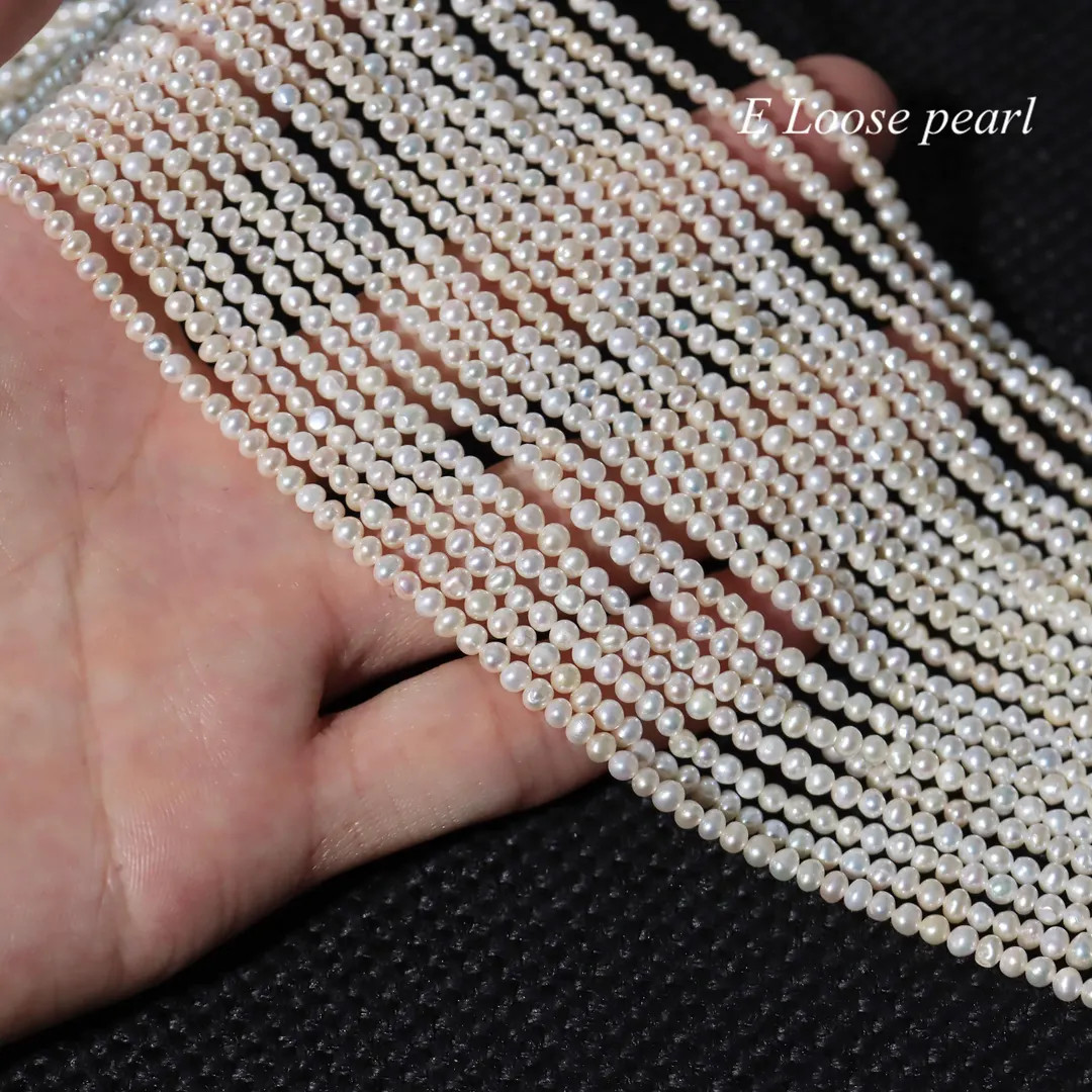 Seeds Pearl 3.3-3.5mm Freshwater Pearl Round Potato Pearl Wholesale Pearl Loose Pearl Necklace Be... | Etsy (US)