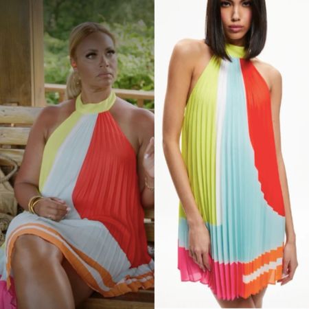 Gizelle  Bryant’s Multi Colored Pleated Halter Dress