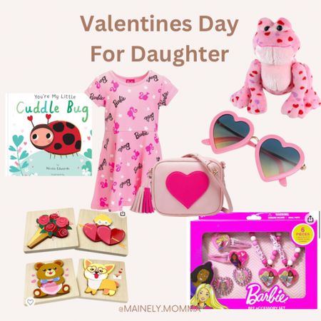 Valentine's Day gifts for daughters 

#valentines #valentinesday #valentinesdaygifts #toddler #girl #barbie #heartglasses #barbiedress #puzzels #toddlerpuzzels #books #bookworm #toddlerbook #loveys #stuffys 

#LTKbaby #LTKkids #LTKfamily