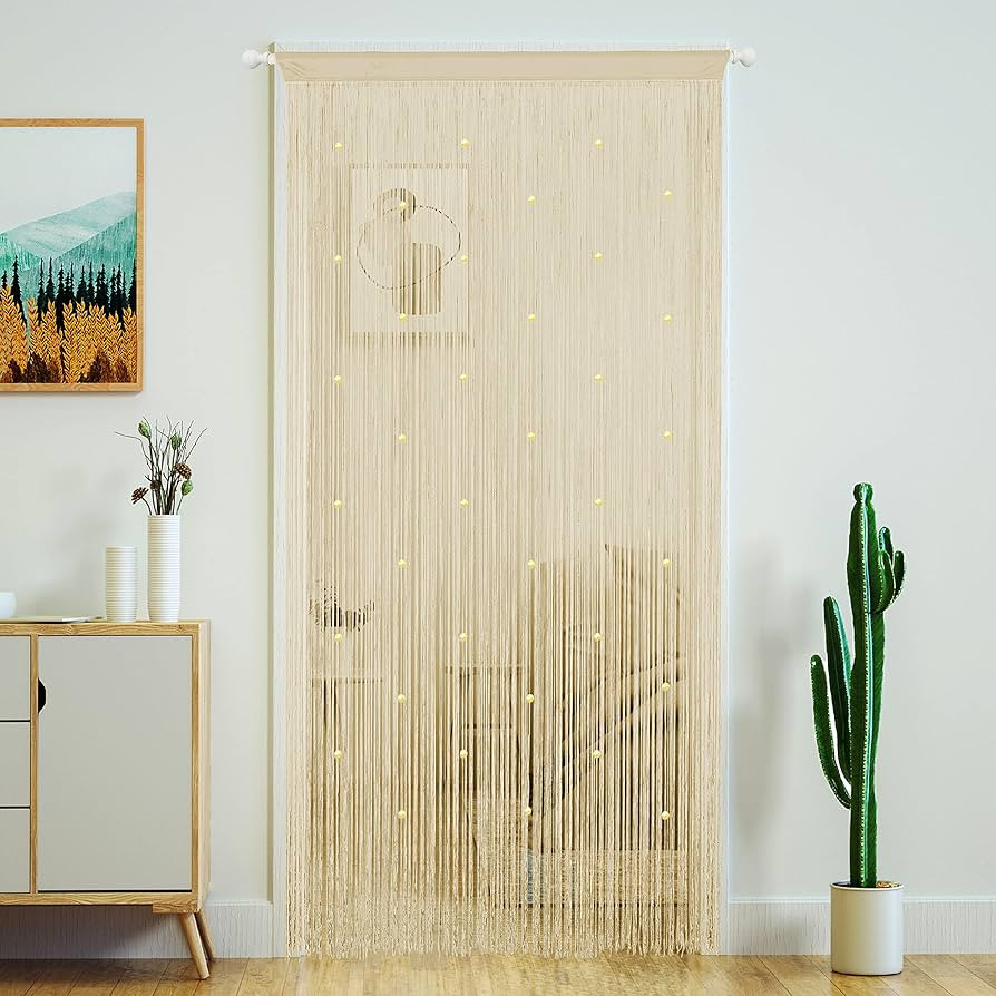 YaoYue Beaded Curtain Door String Curtains for Doorway Tassels Beads Hanging Fringe Hippie Room D... | Amazon (US)