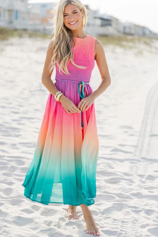 Living On The Edge Pink Ombre Maxi Dress | The Mint Julep Boutique