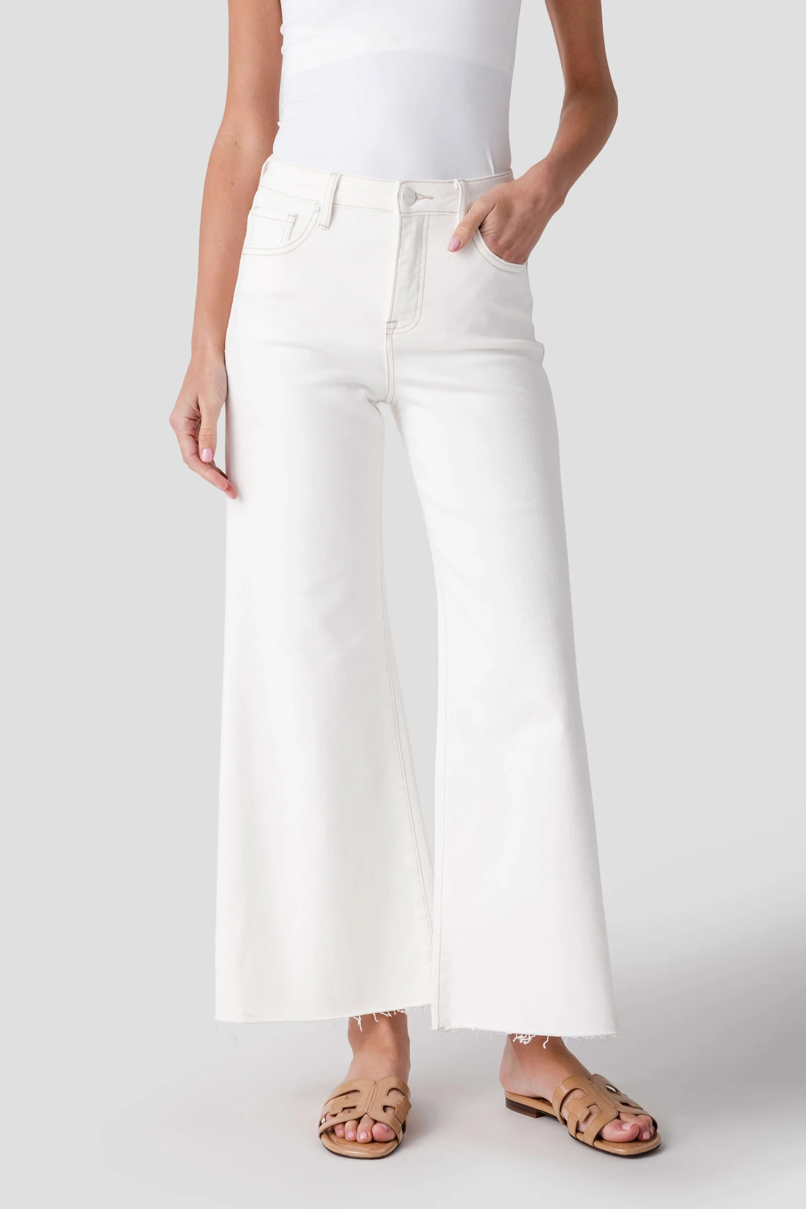 Risen Frannie Palazzo Raw Hem | Social Threads