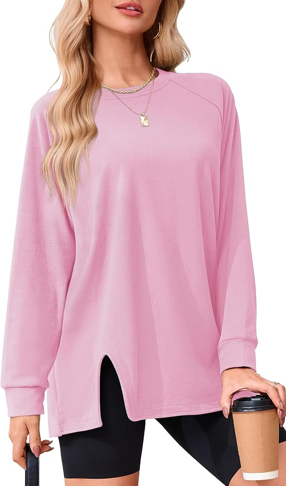 Odosalii Womens Crewneck Sweatshirt Loose Fit Long Sleeve Shirts Trendy Oversized Sweater Fashion... | Amazon (US)