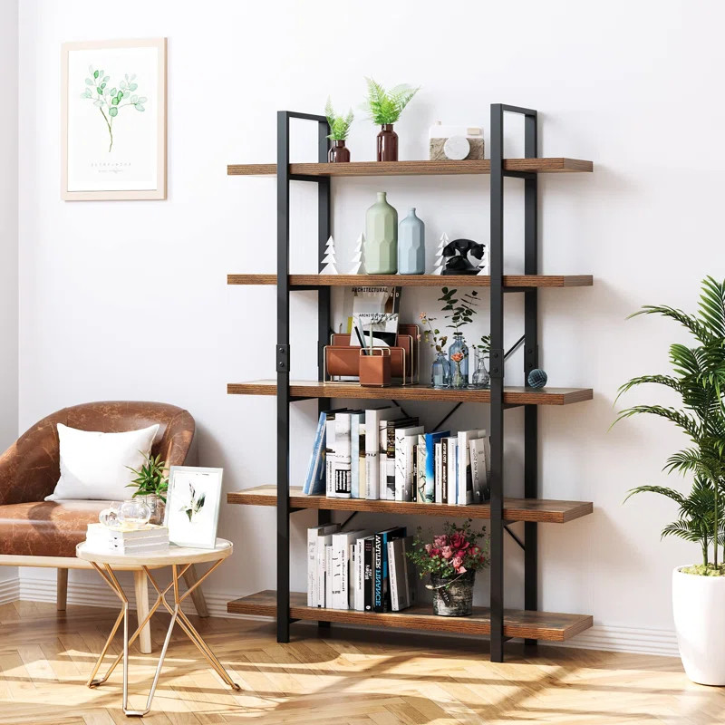 Menasha 70" H 5-Tier Etagere Steel Bookcase | Wayfair North America