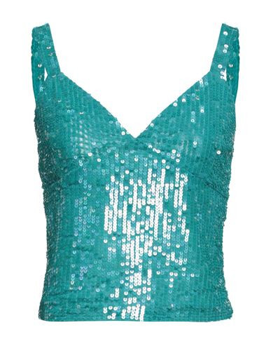 P. a.r. o.s. h. Woman Top Turquoise Size XS Polyamide, Elastane, PVC - Polyvinyl chloride | YOOX (US)