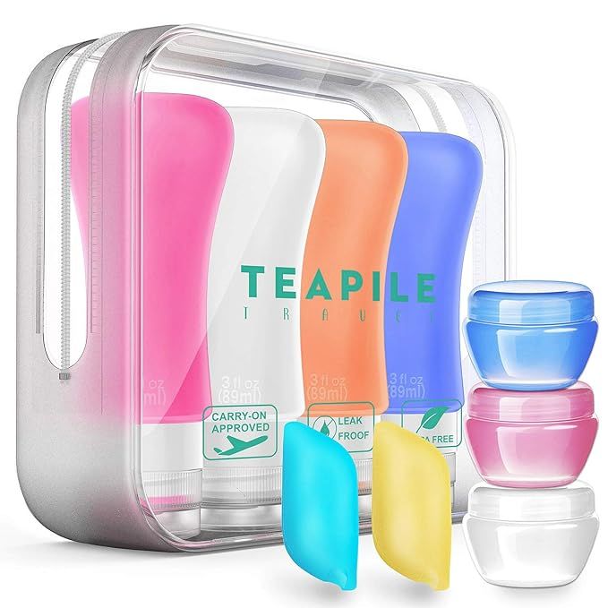4 Pack Travel Bottles, TSA Approved Containers, 3oz Leak Proof Travel Accessories Toiletries,Trav... | Amazon (US)