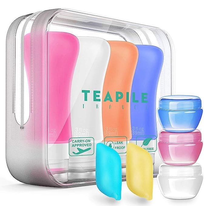 4 Pack Travel Bottles, TSA Approved Containers, 3oz Leak Proof Travel Accessories Toiletries,Trav... | Amazon (US)