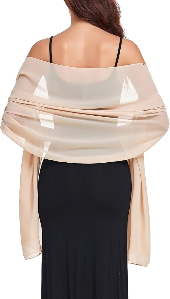 Zudanal Chiffon Shawls and Wraps for Evening Dresses Sheer Wedding Shawl Wraps Scarves for Bridal | Amazon (US)