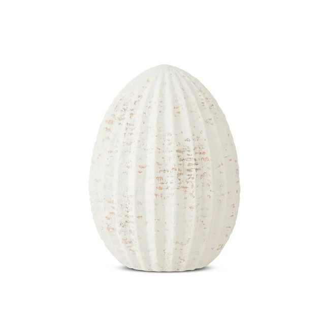 Easter White Medium Terracotta Egg Decoration, 4.62 in, by My Texas House | Walmart (US)