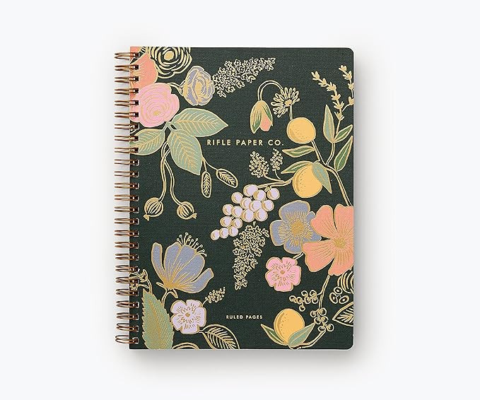 RIFLE PAPER CO. Colette Spiral-Bound Notebook, 150 Pages, Inner Storage Pocket Folders, Full Colo... | Amazon (US)