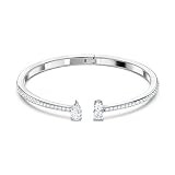 SWAROVSKI Attract Bracelet with Clear Crystal Details on a Rhodium Finish Cuff Setting, Size M, from | Amazon (US)