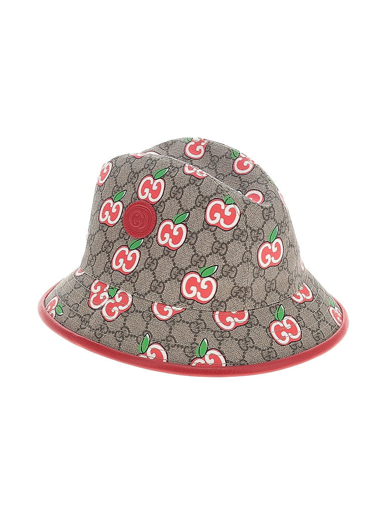 Gucci 100% Coated Canvas Gray GG Supreme Les Pommes Bucket Hat Size L - 32% off | ThredUp