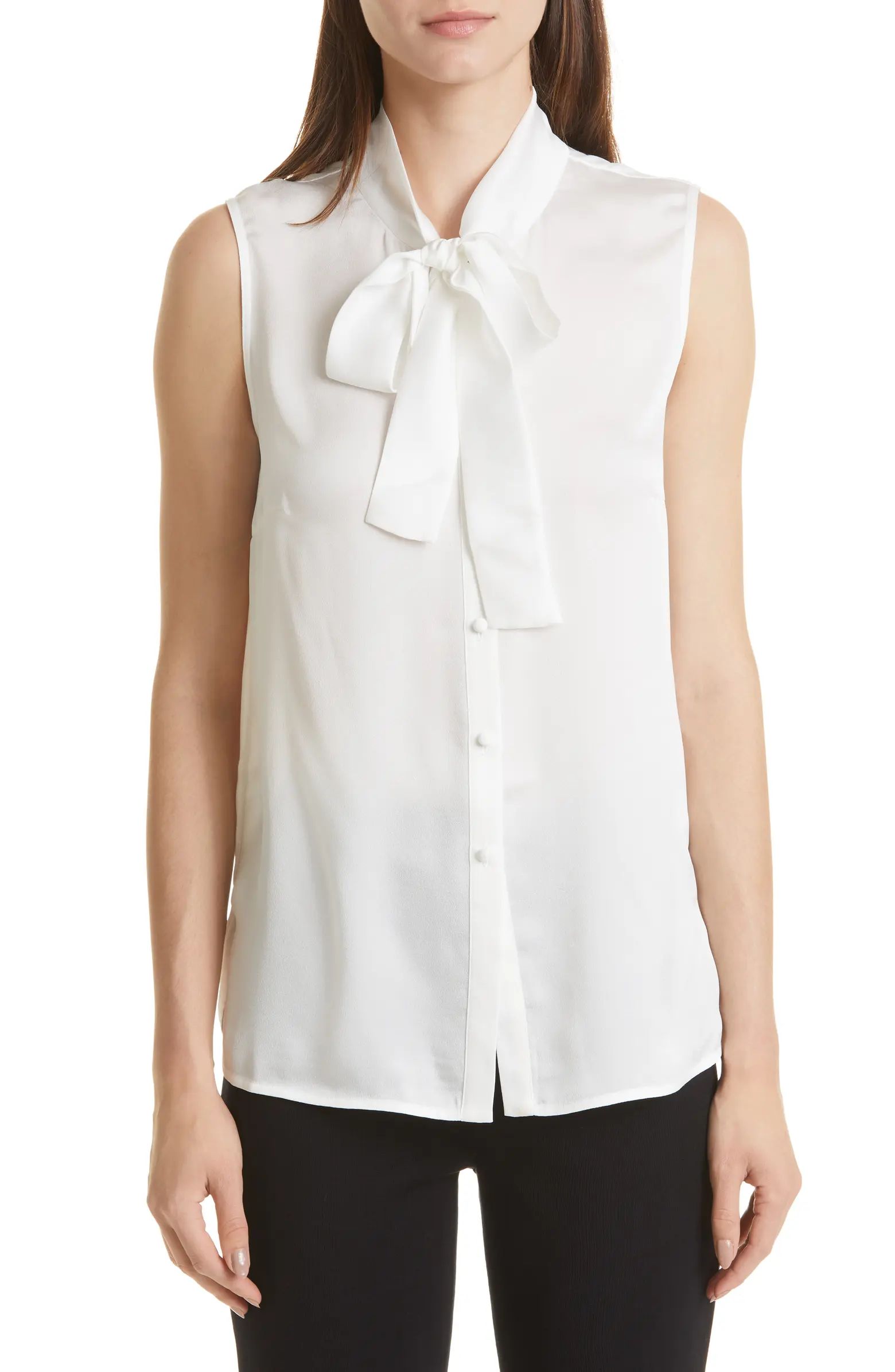 Tie Neck Sleeveless Blouse | Nordstrom