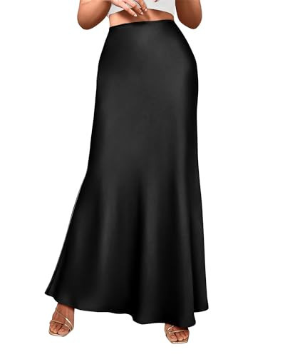 BTFBM Womens Fall Skirts 2025 Business Casual Clothes High Waisted Cocktail Party Wedding Guest Mermaid Maxi Skirt(Black, X-Large) | Amazon (US)