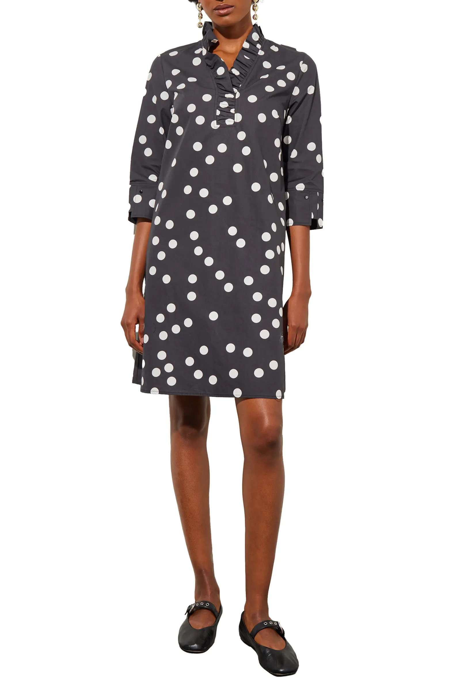 Polka Dot Ruffle Shift Dress | Nordstrom
