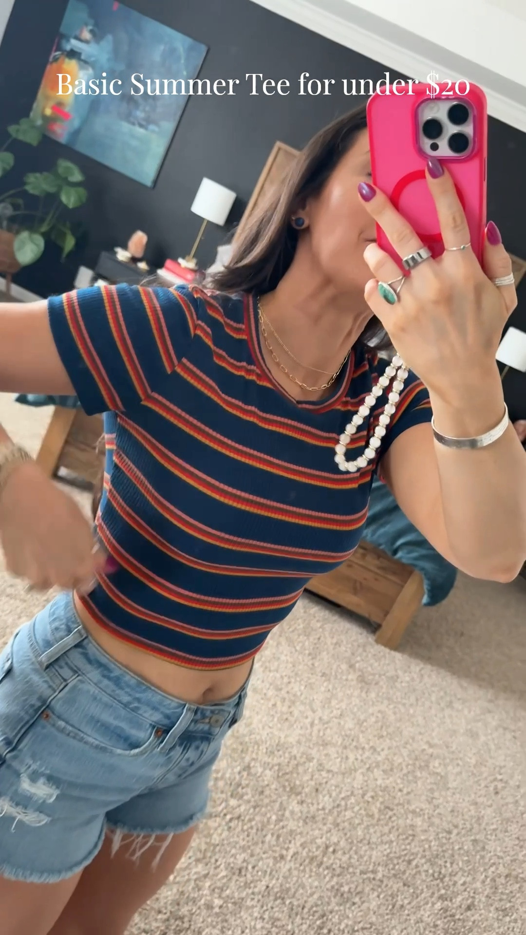 Stripped Crop for Summer. Loving these stripes! Wearing size S 
#summertee #summerbasics 

#LTKootd #LTKdayinmylife