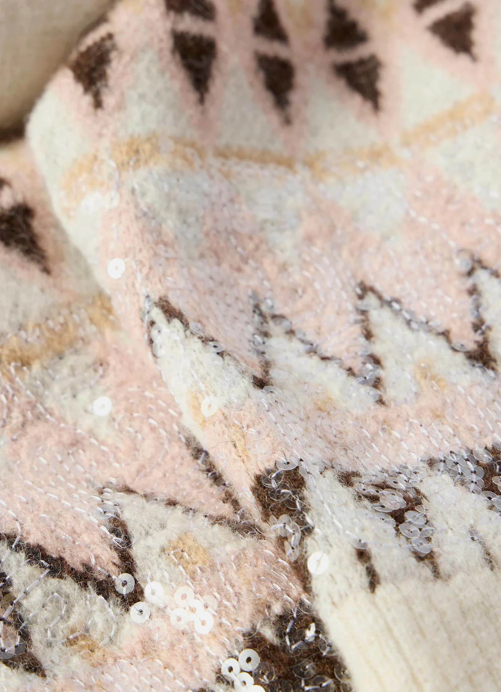 Cream Fair Isle Knitted Scarf | Mint Velvet