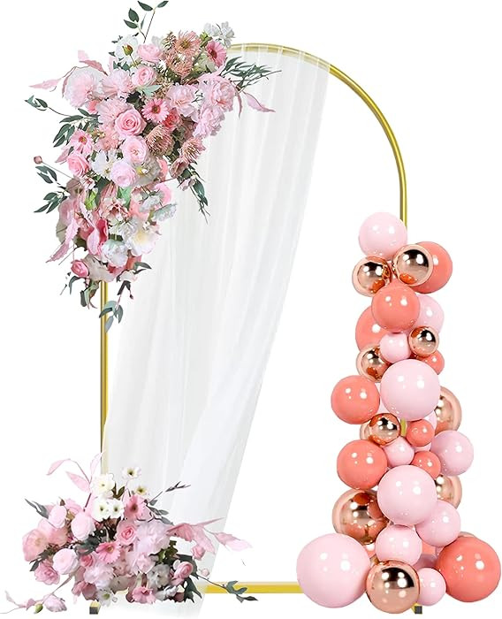 6.6FT Arch Backdrop Stand, Gold Metal Arch Stand Backdrop Ideal for Weddings, Birthday Parties, B... | Amazon (US)