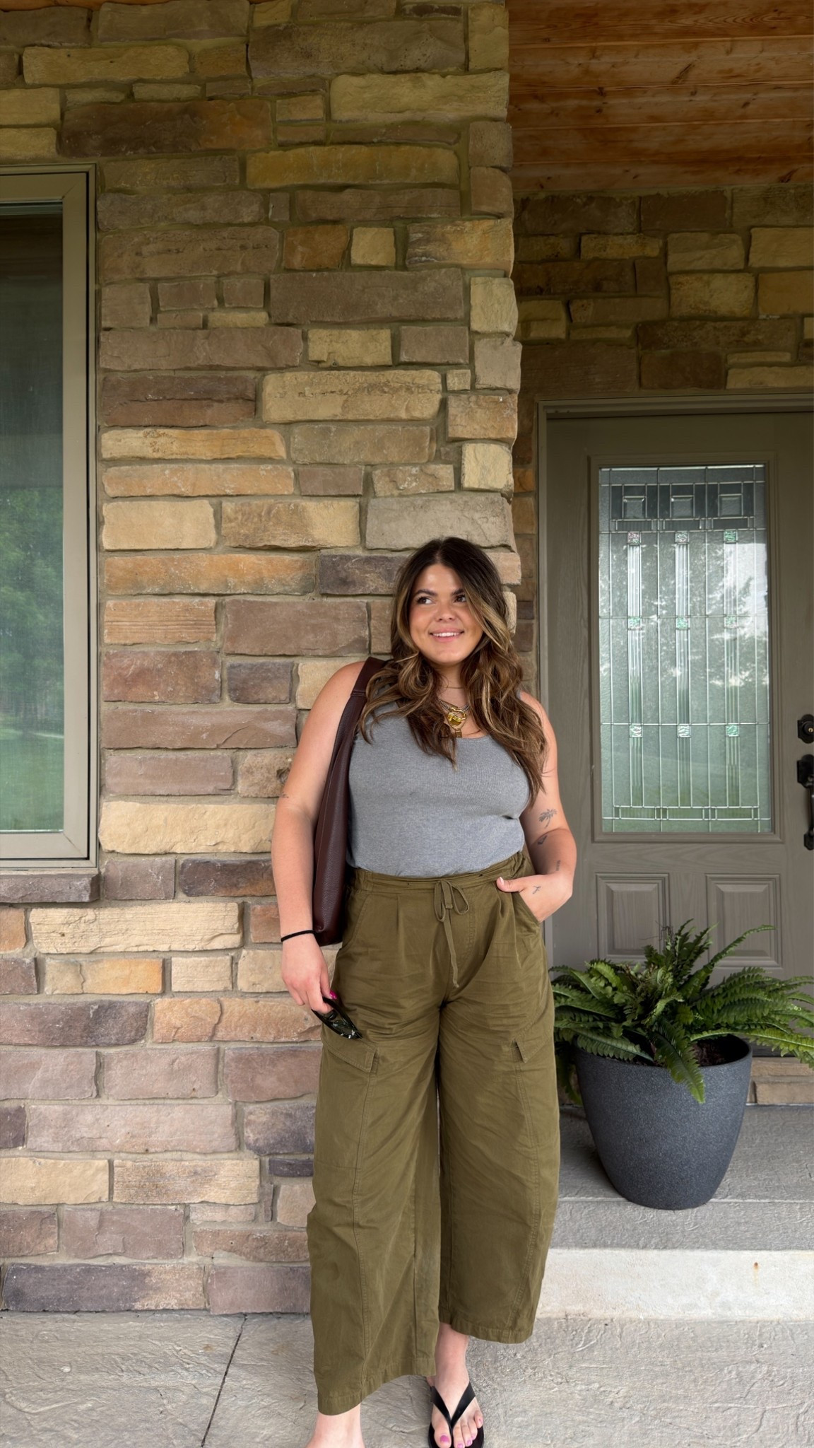 Casual Pinterest inspired spring ootd
Wearing cropped green wide leg pants from Amazon size xl and square neck tank from old navy

#LTKootd #LTKgrwm #LTKmomlife