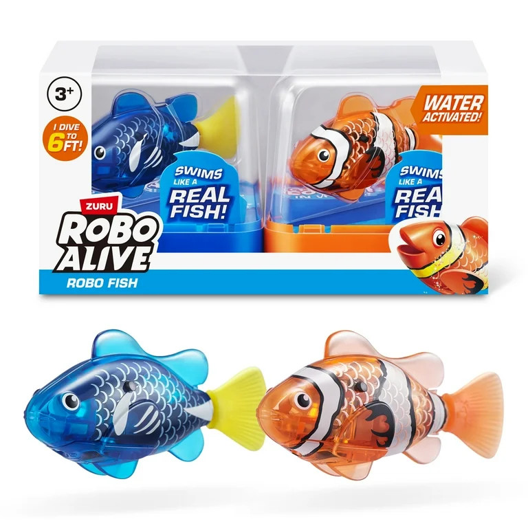 Robo Alive Robo Fish (2 Pack, Color Assortment Blue & Orange). ZURU's water activated technology ... | Walmart (US)