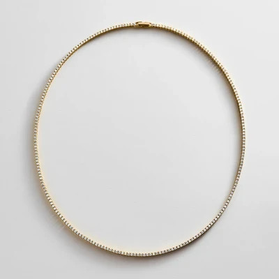 Billie 18K Gold Tennis Necklace - 18K Gold Plated Sterling Silver | BaubleBar