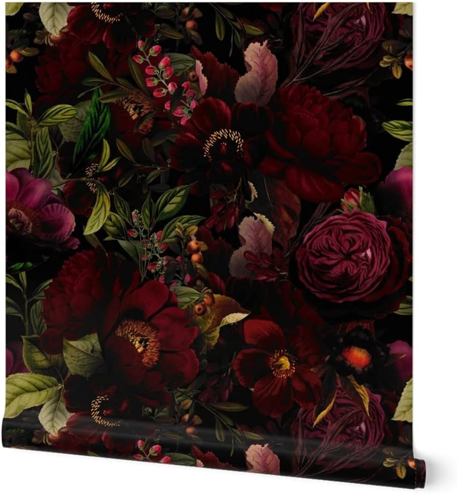 Spoonflower Vintage Botanical Peel and Stick Removable Wallpaper | Amazon (US)