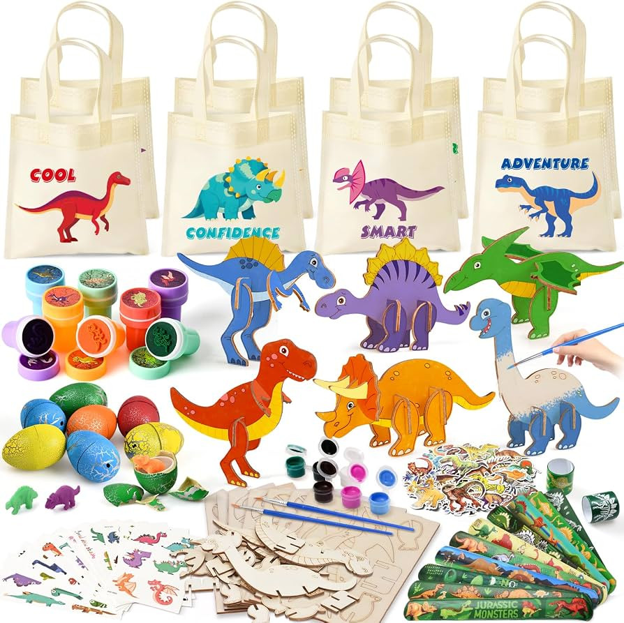 146pcs Dinosaur Party Favors - Dinosaur Birthday Party Supplies & Non-woven Goodie Bags for Kids ... | Amazon (US)