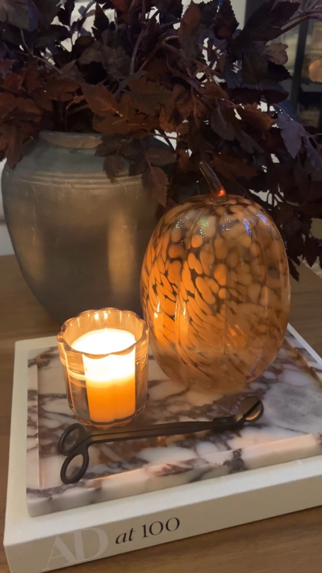 Loving this little fall set up! The Walmart marble pumpkin is so pretty and the Target fall candle lights up the marble 😍 

#LTKHome #LTKSeasonal #LTKFindsUnder50