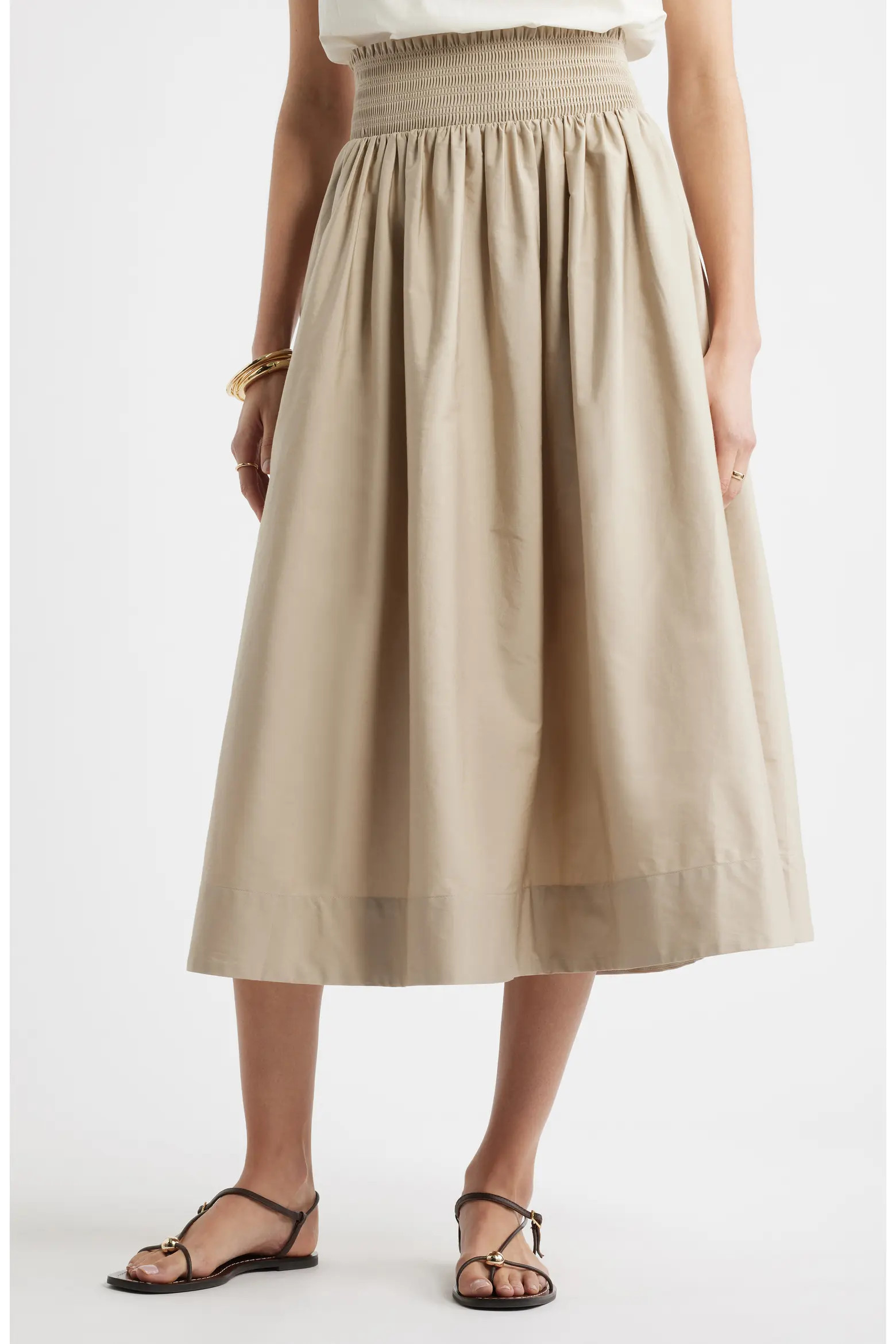 Smocked Cotton Midi Skirt (Women) | Nordstrom | Nordstrom