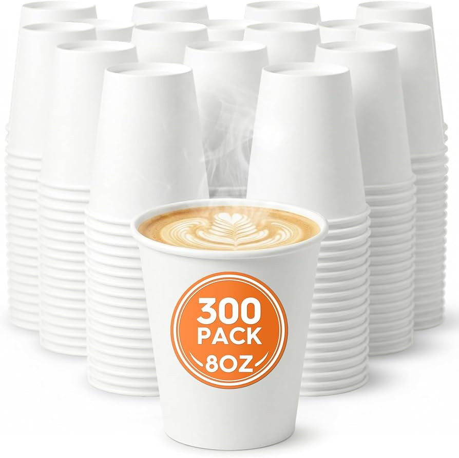 Glotoch 8oz Paper Cups 300 Pack, Disposable White Bathroom Cups, Leak-Proof Bpa-Free Cups For Cof... | Amazon (US)