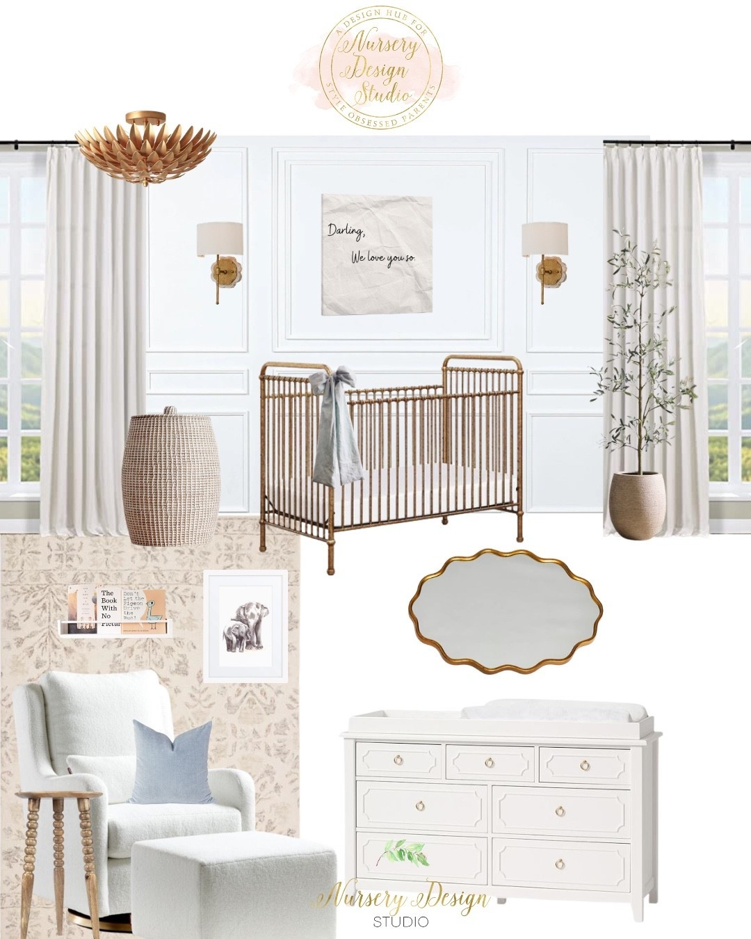Every piece in Suri’s nursery was thoughtfully selected—from the heirloom-style brass crib and scalloped mirror to the plush glider and classic dresser—for a timeless, elevated look.

#LTKSaleAlert #LTKmomlife #LTKBump