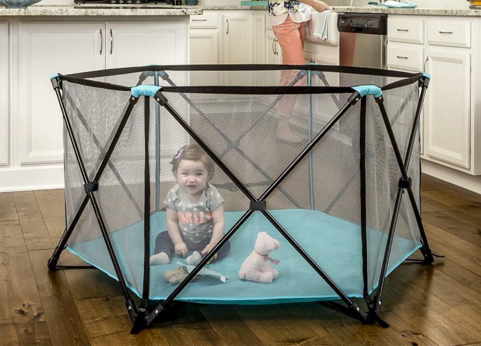 Regalo My Portable Play Yard Indoor and Outdoor, Washable, Aqua, 6-Panel, 48 Inch
Regular $70 on sale for $45! 