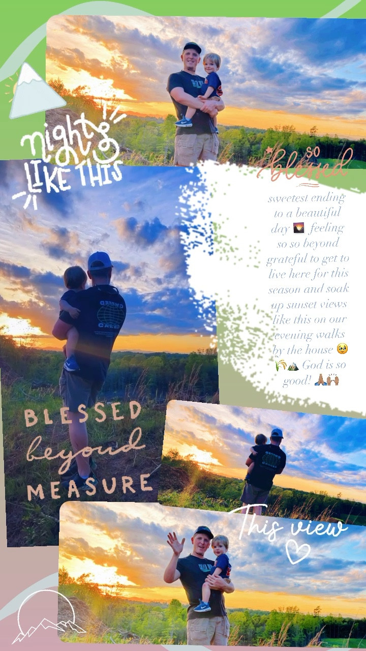 sweetest ending to a beautiful day 🌄  feeling so so beyond grateful to get to live here for this season and soak up sunset views like this on our evening walks by the house 🥹🌾🏔️ God is so good! 🙏🏽🙌🏽

#LTKfamily #LTKhome #LTKbaby