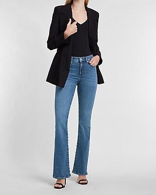 Mid Rise Faded Flare Jeans | Express